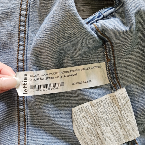 Lefties Distressed Denim Sleeveless Vest - 100% Cotton - Picture 9 of 11